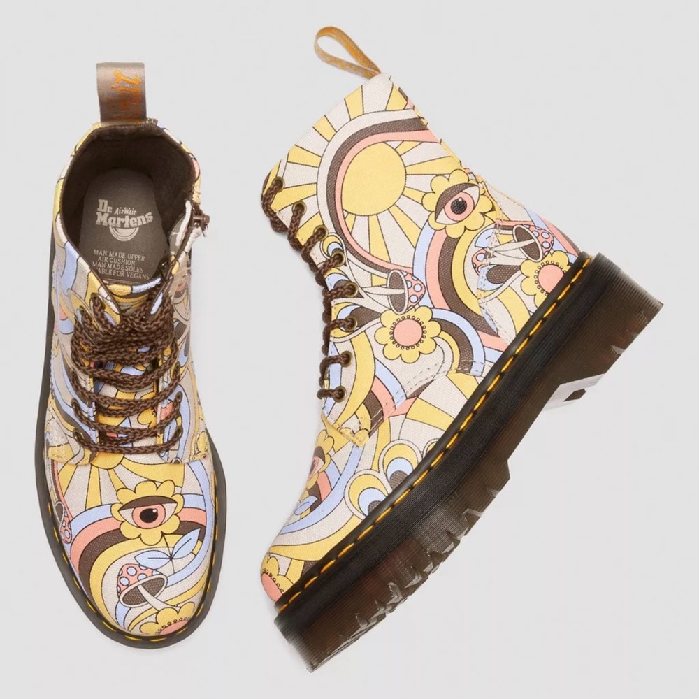 Dr. Martens vegan jadon boot retro canvas platforms